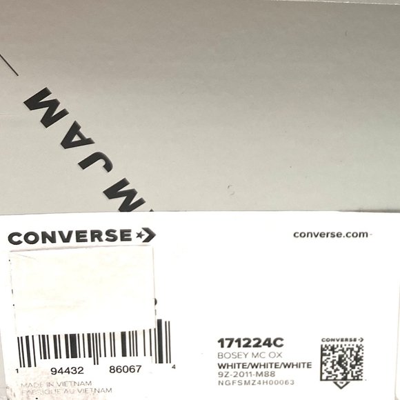 💖MEGA SALE💖Converse Men's Bosey MC Ox Canvas White Extra Pair Laces 171224C - Picture 11 of 11